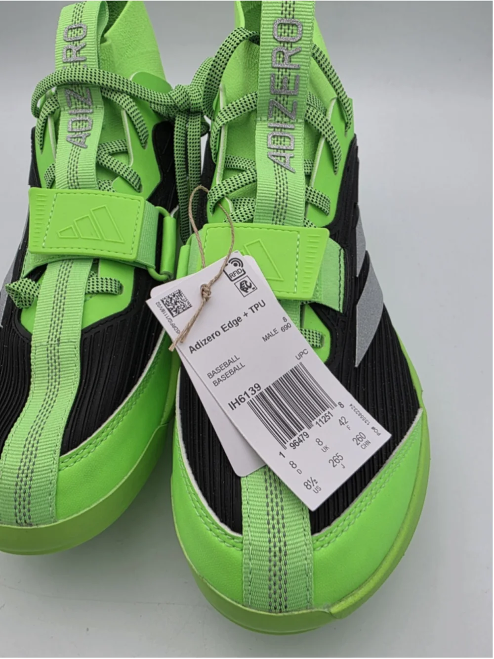 Adidas Adizero Edge+ TPU Baseball Cleats Solar Green Men’s Size 8.5 IH6139